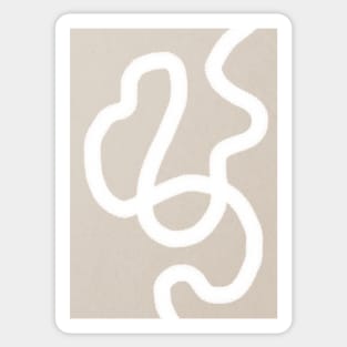 White line, Neutral abstract art Sticker